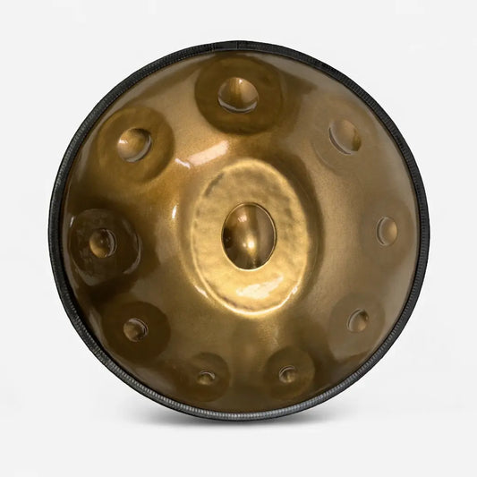 Handpan 10 notes Altara finition or – instrument de percussion mélodique artisanal personnalisable