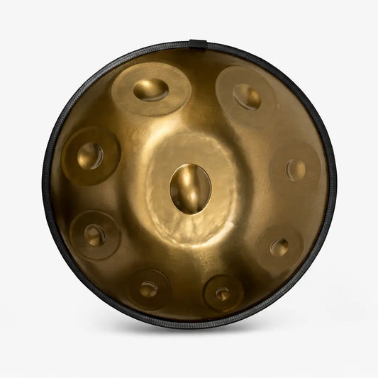 Handpan 9 notes Aurora finition argent – handpan artisanal personnalisable accordé à la main